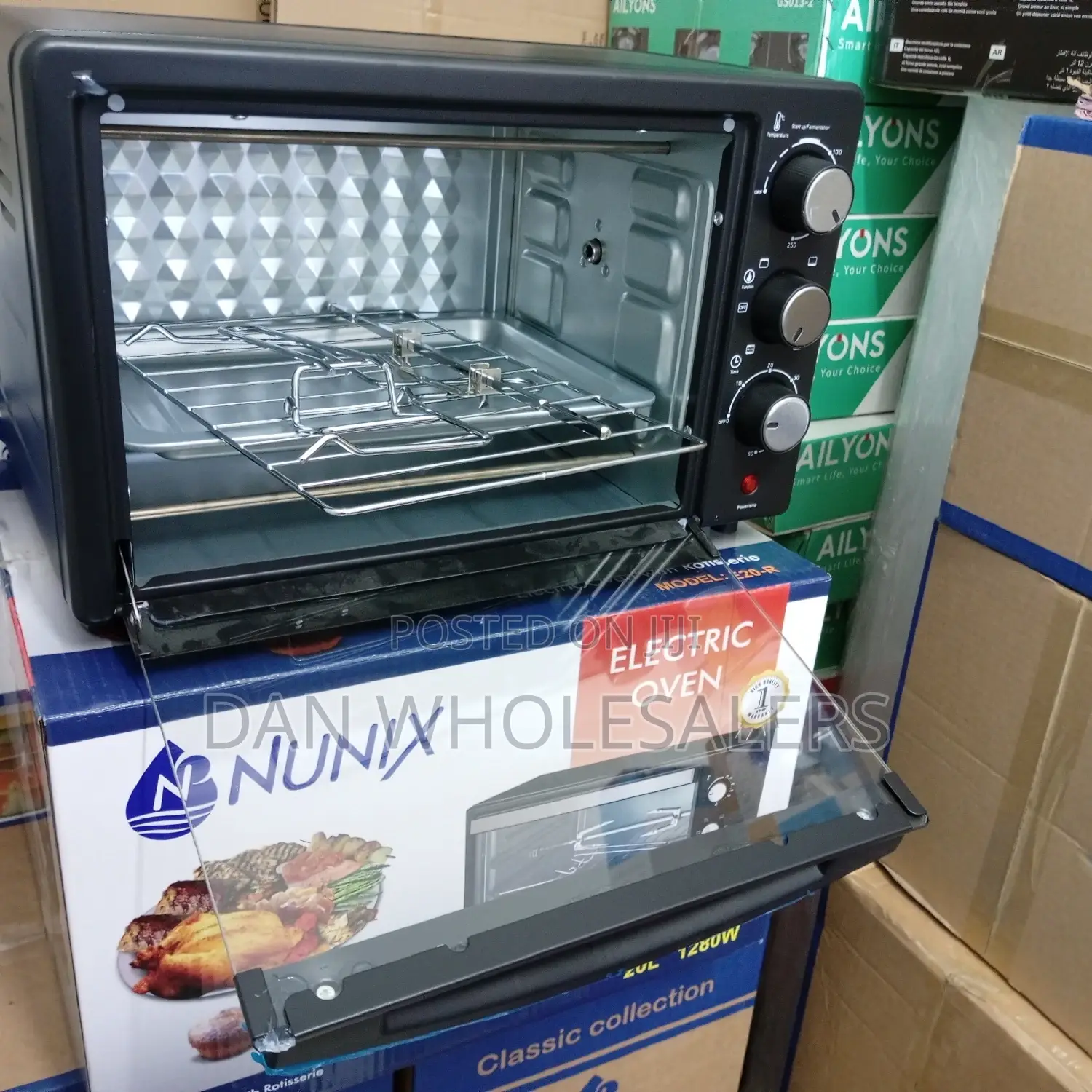 Nunix 20L Electric 3 Knobs Oven With Grill