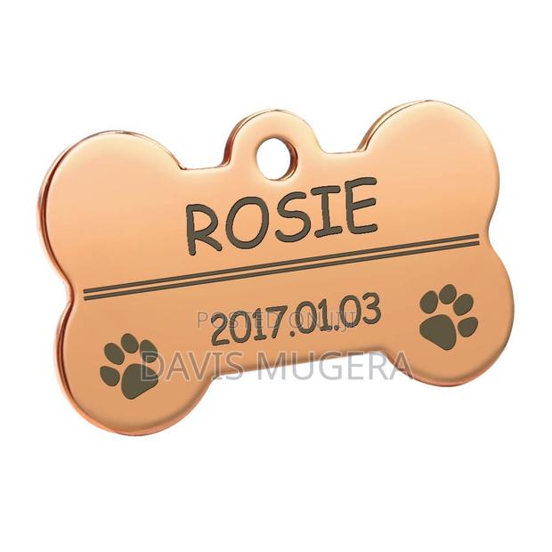 Personalized Pet ID Name Tag - Rose Bone (Free Engraving) - main view