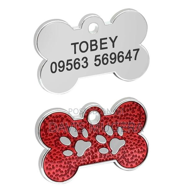 Personalized Pet ID Name Tag - Red Bone (Free Engraving) - main view