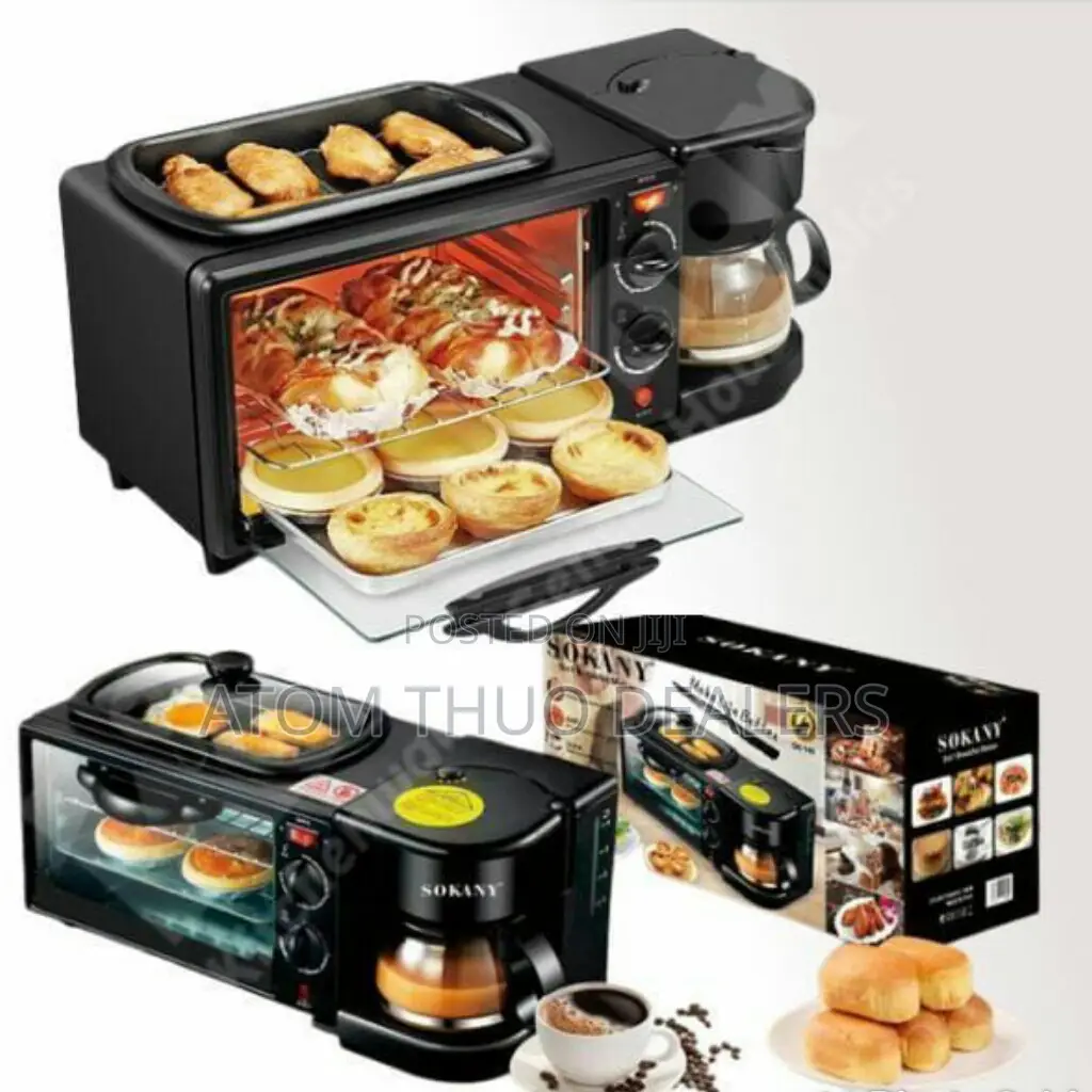 Black 3 in 1 Sokany Breakfast Maker