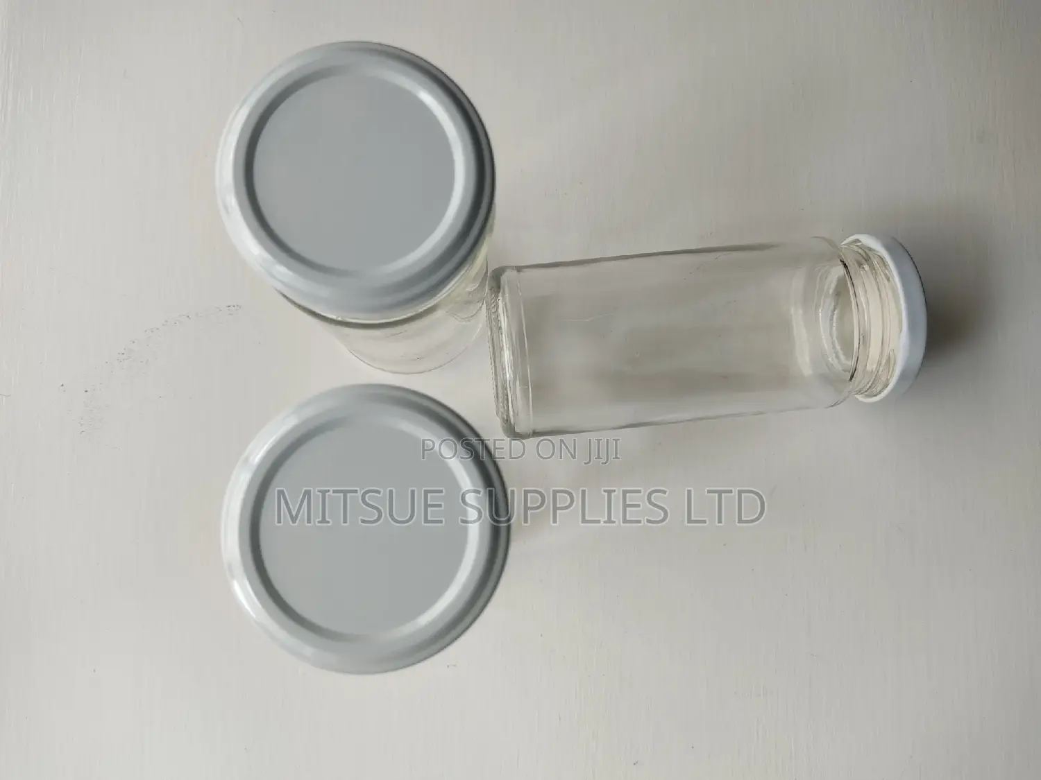 Set of 10 Spice Jar 250ml With White Lids - 55mm by 130mm