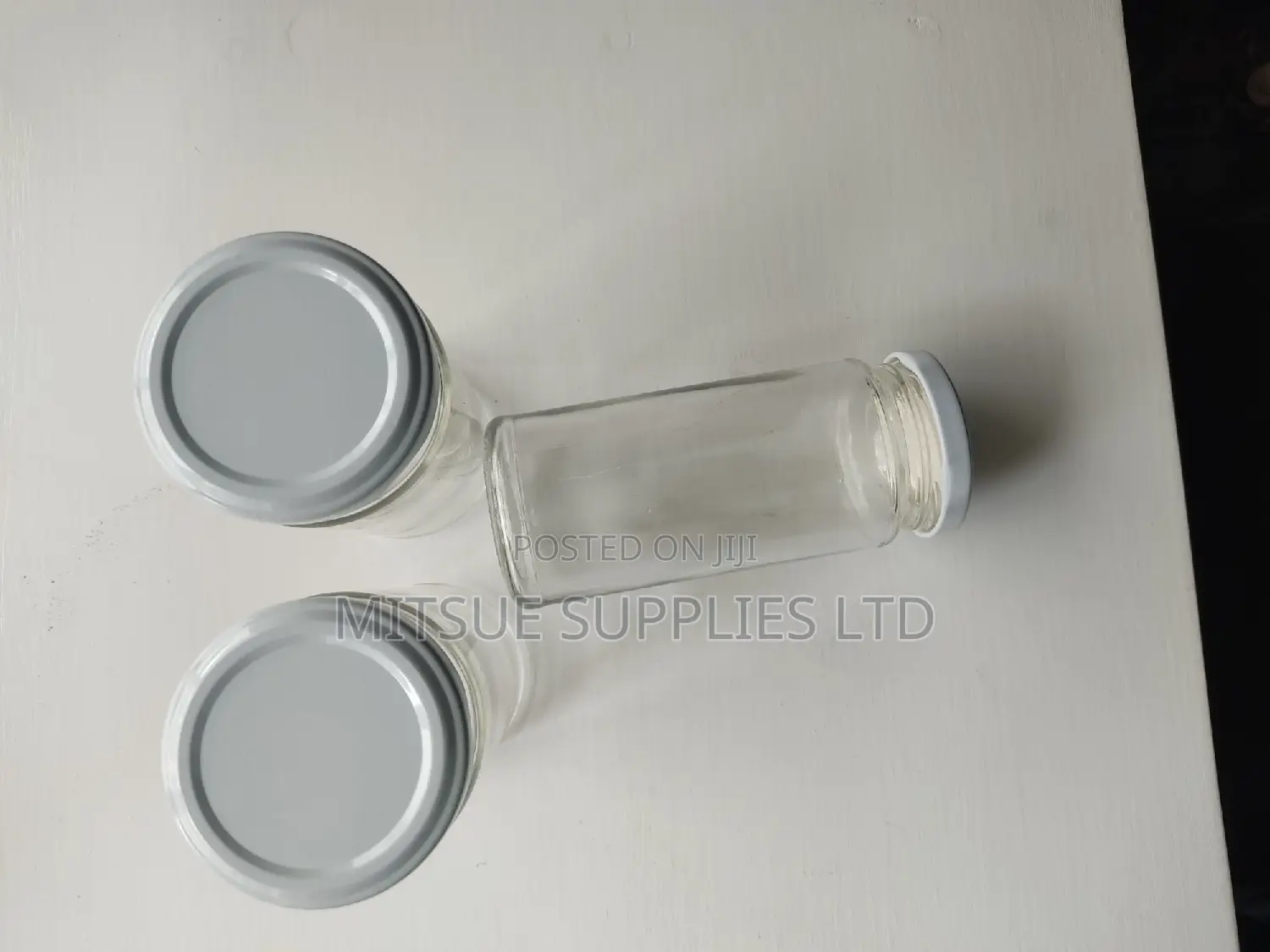 Set of 10 Spice Jar 250ml With White Lids - 55mm by 130mm