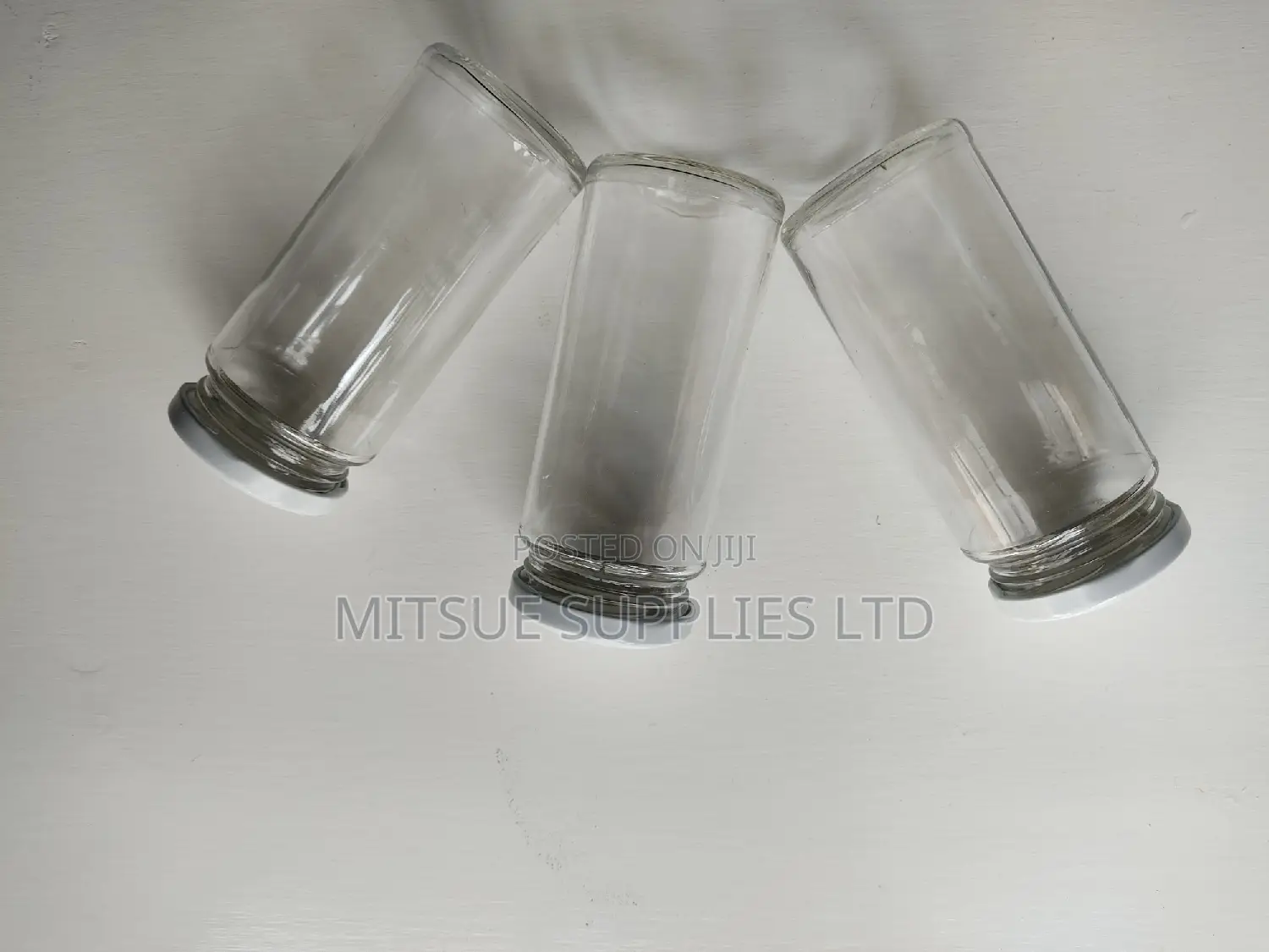 Set of 10 Spice Jar 250ml With White Lids - 55mm by 130mm