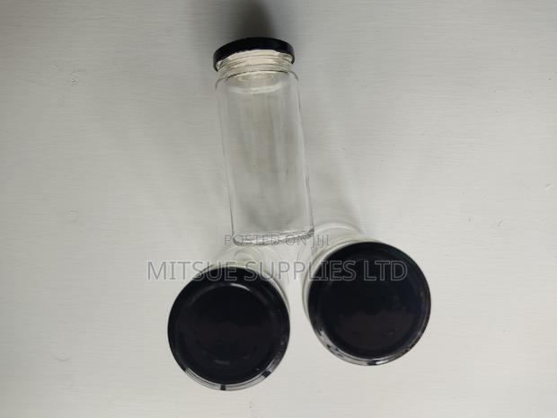 Set of 10 Spice Jar 250ml With Black Lids - 55mm by 130mm