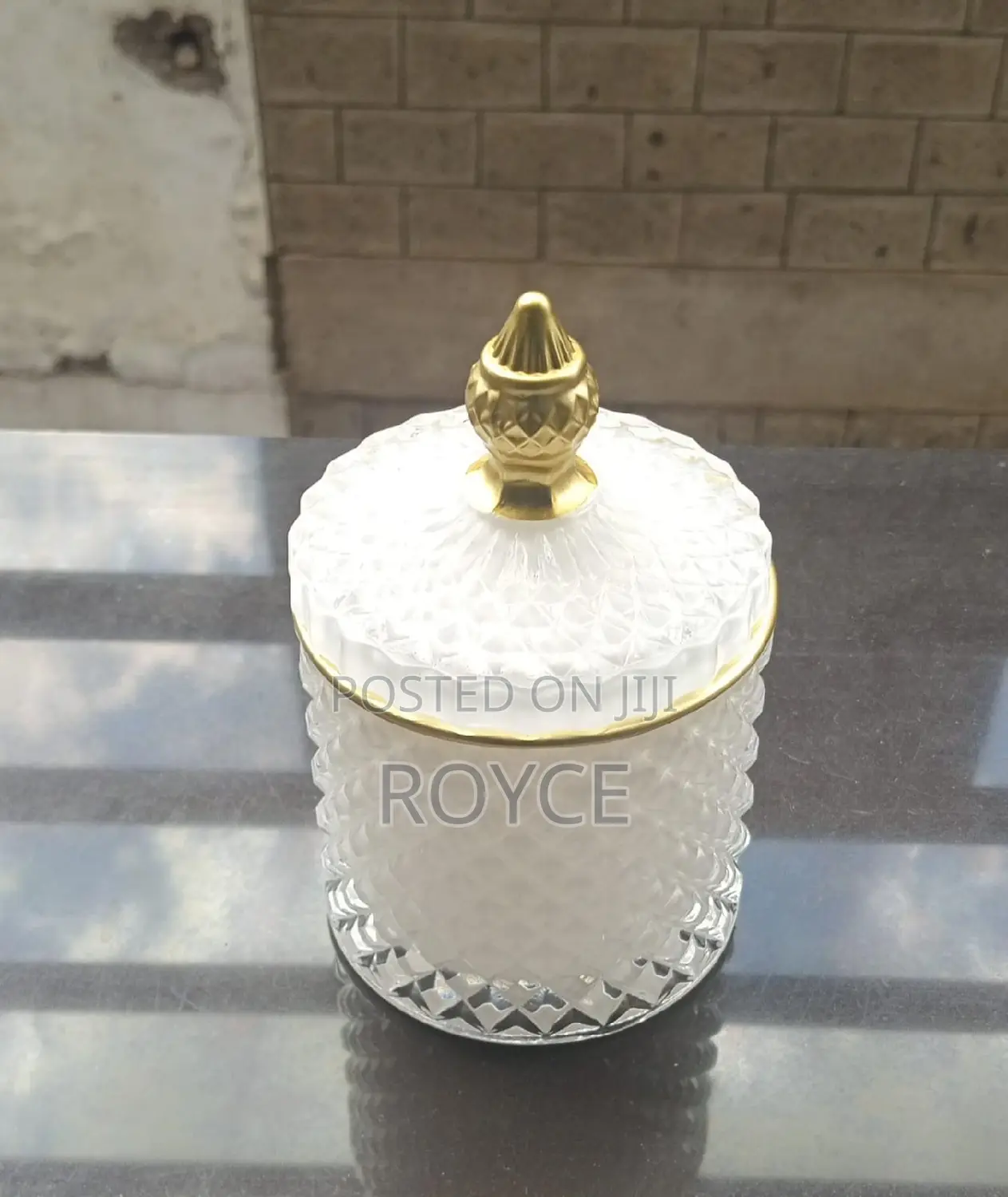 Crystal Glass Candy / Sugar Jar
