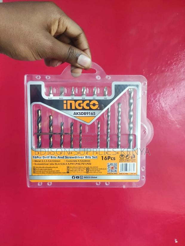 INGCO 16pcs Drill Bits & Screwdriver Bits Set AKSDB9165 - thumbnail 2