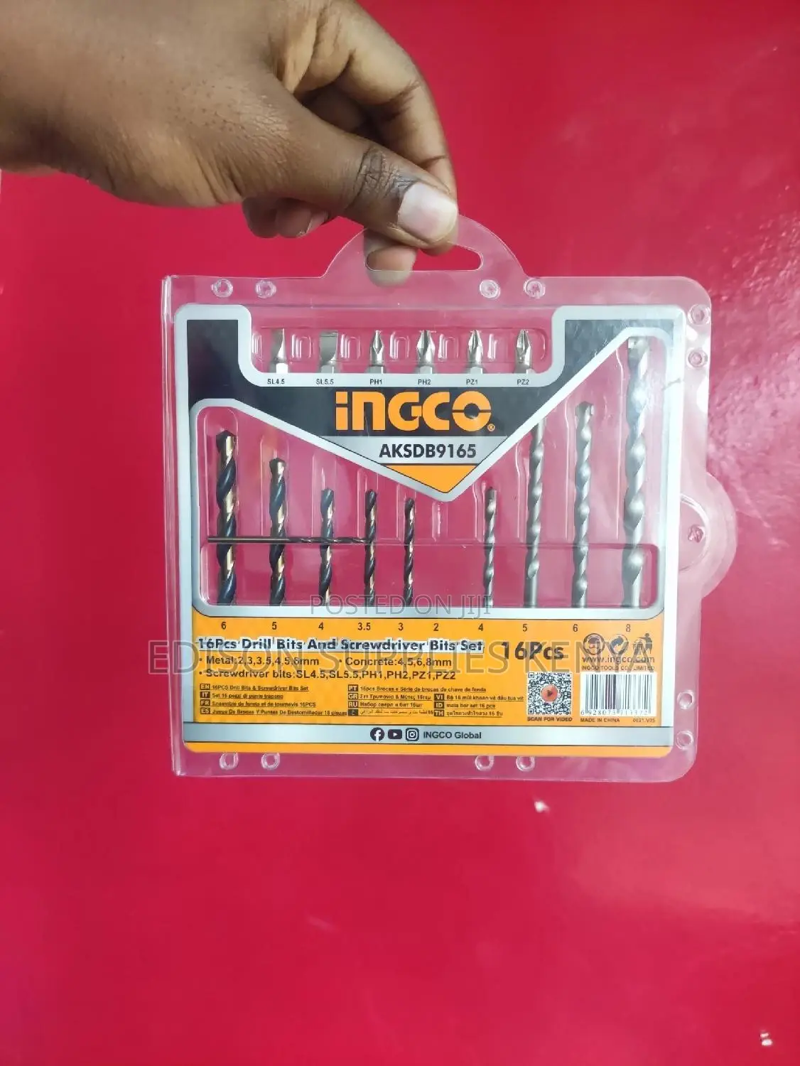 INGCO 16pcs Drill Bits & Screwdriver Bits Set AKSDB9165
