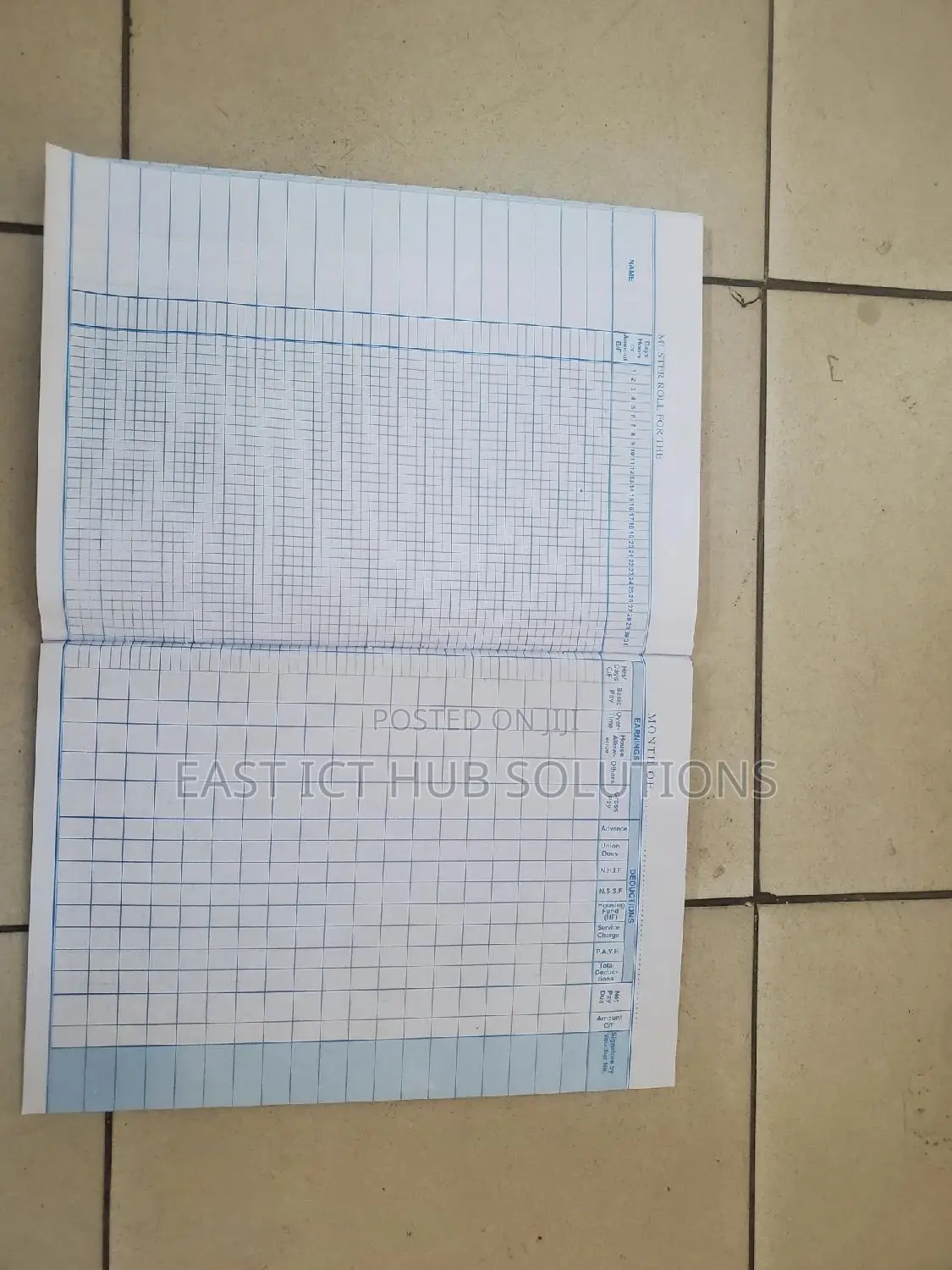 Muster Roll Book A4 Size 1quire