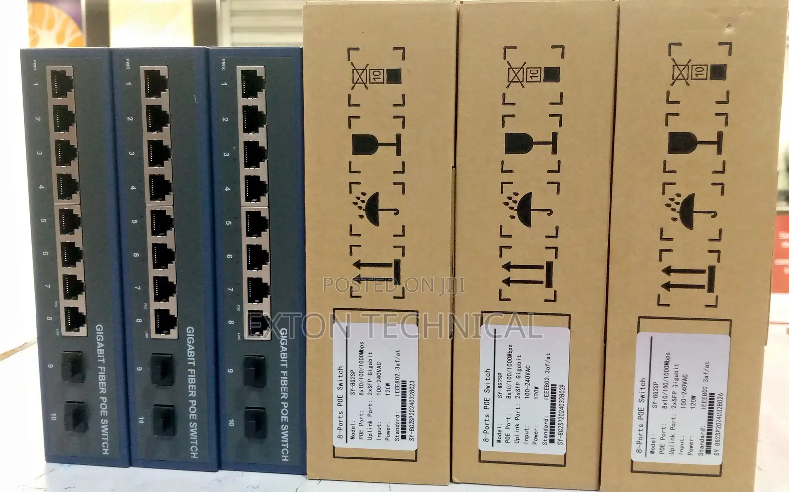 100-240vac Input 120w Power 8 Port Giga With 2 Uplink Fibre