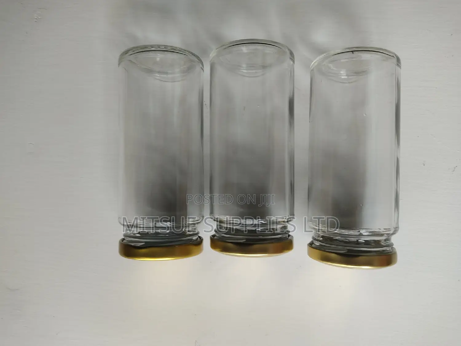 Set of 10 Spice Jar 250ml With Gold Lids - 55mm by 130mm