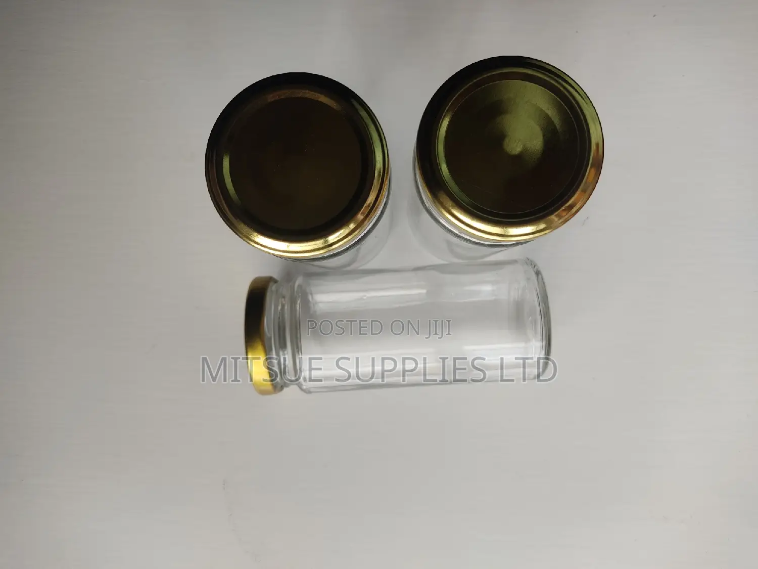 Set of 10 Spice Jar 250ml With Gold Lids - 55mm by 130mm