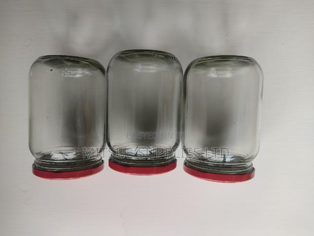 Set of 10 Mason/Glass Jars 720ml With Red Lids- 82x132mm