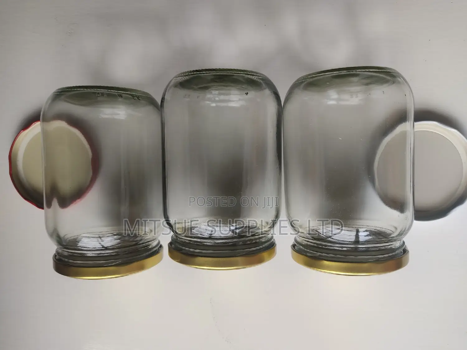 Set of 10 Mason/Glass Jars 720ml With Gold Lids- 82x132mm