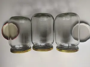 Set of 10 Mason/Glass Jars 720ml With Gold Lids- 82x132mm