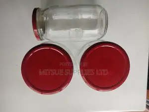 Set of 10 Mason/Glass Jars 1000ml With Red Lids- 82x180mm