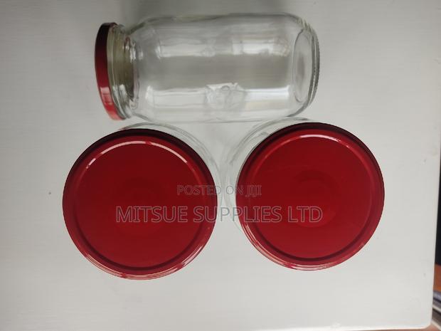 Set of 10 Mason/Glass Jars 1000ml With Red Lids- 82x180mm