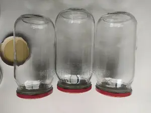Set of 10 Mason/Glass Jars 1000ml With Red Lids- 82x180mm