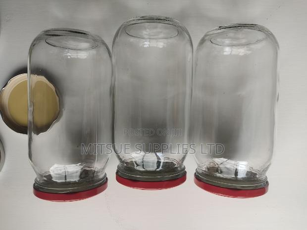 Set of 10 Mason/Glass Jars 1000ml With Red Lids- 82x180mm - thumbnail 2