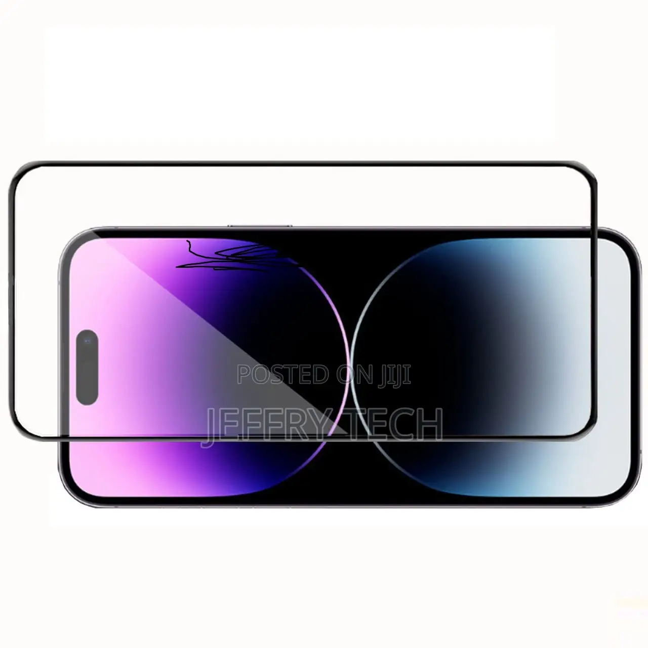 iPhone 15 Pro Full Cover Glass Screen Protector (Black)