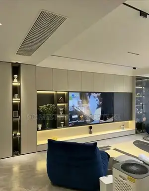 Fluted Panels Marble Sheet Combo TV Niches for Homes