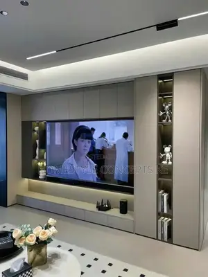 Fluted Panels Marble Sheet Combo TV Niches for Homes