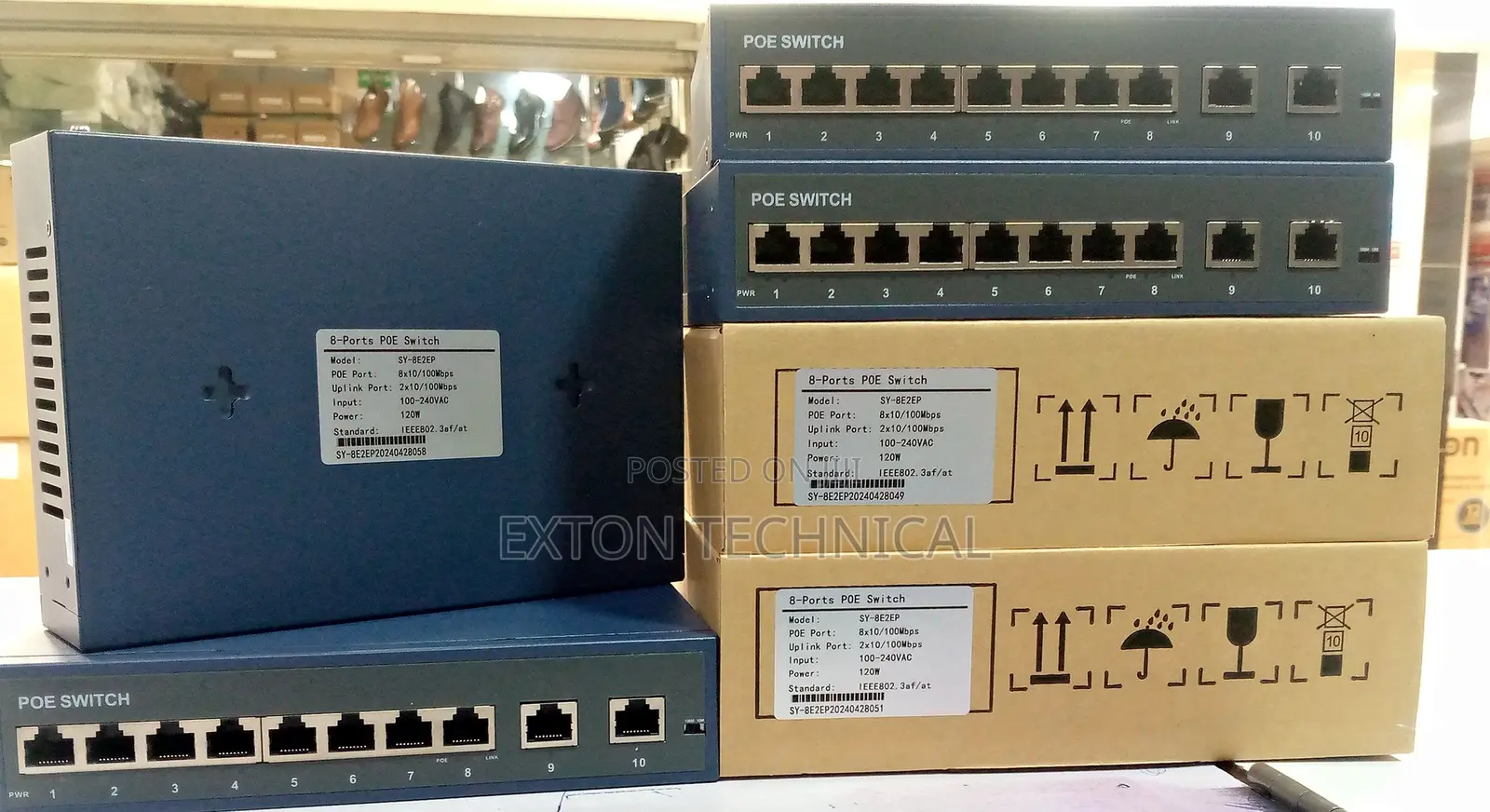 100-240vac Input 120w Power 8 Port With 2 Uplink Port Poe