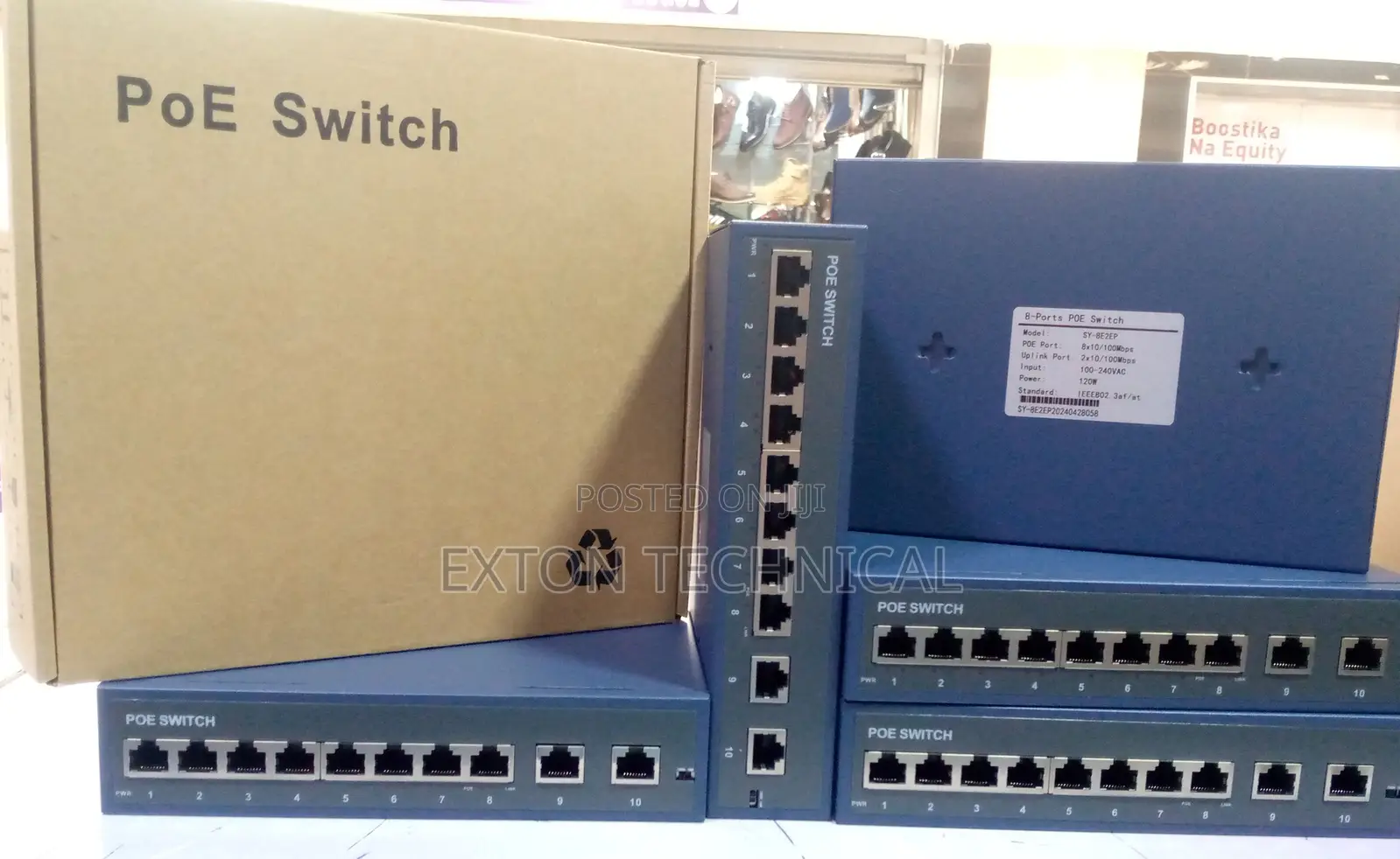 8 Port Fast Ethernet Switch With 2 Uplink Port 120w Power