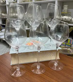 6 Slanted Mouth Wine Glasses