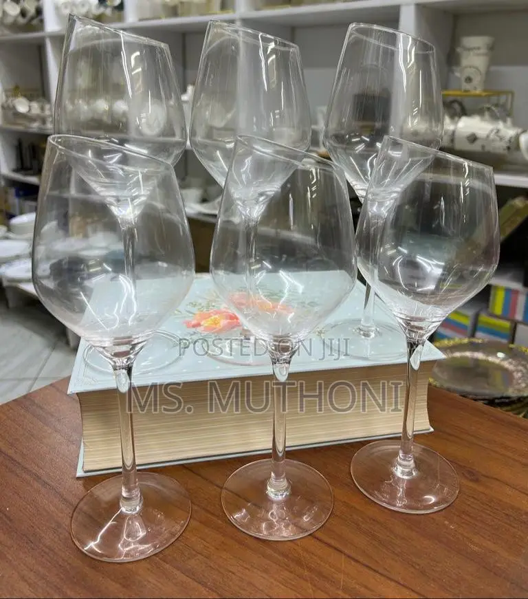 6 Slanted Mouth Wine Glasses