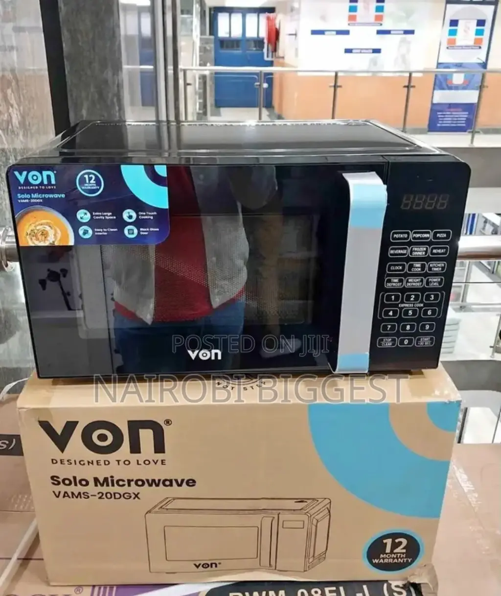 Designed Brand New Classic Von Black 20 Litres Microwave