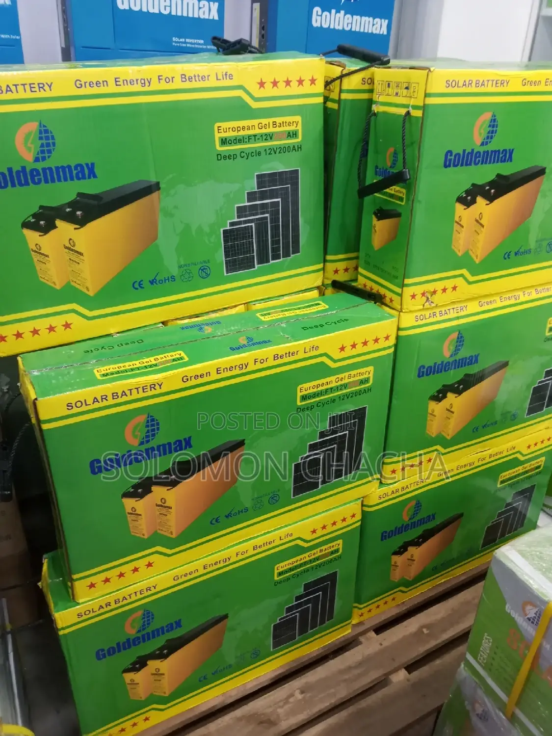 Goldenmax 200ah 12V European Gel Slim Battery
