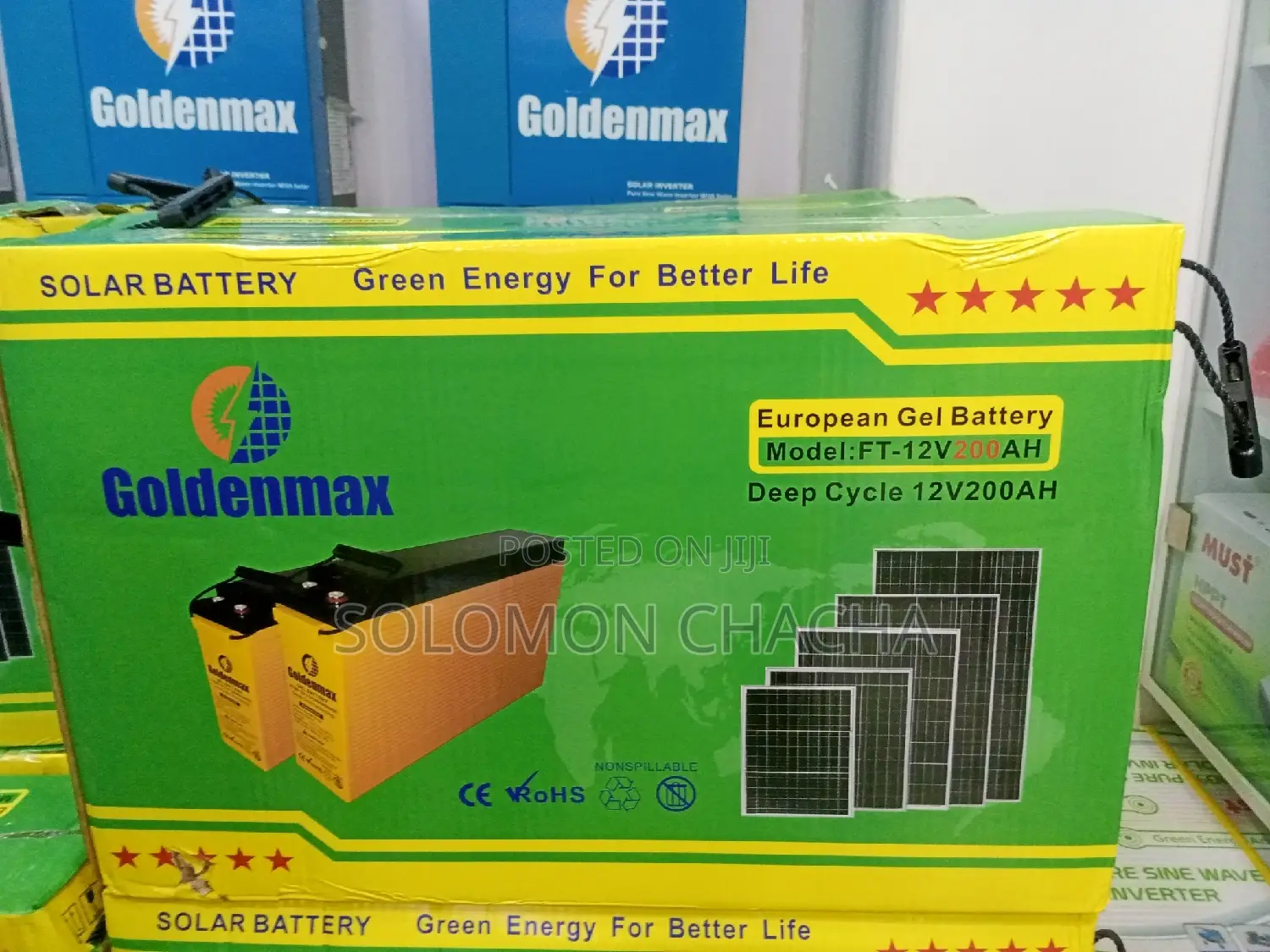 Goldenmax 200ah 12V European Gel Slim Battery