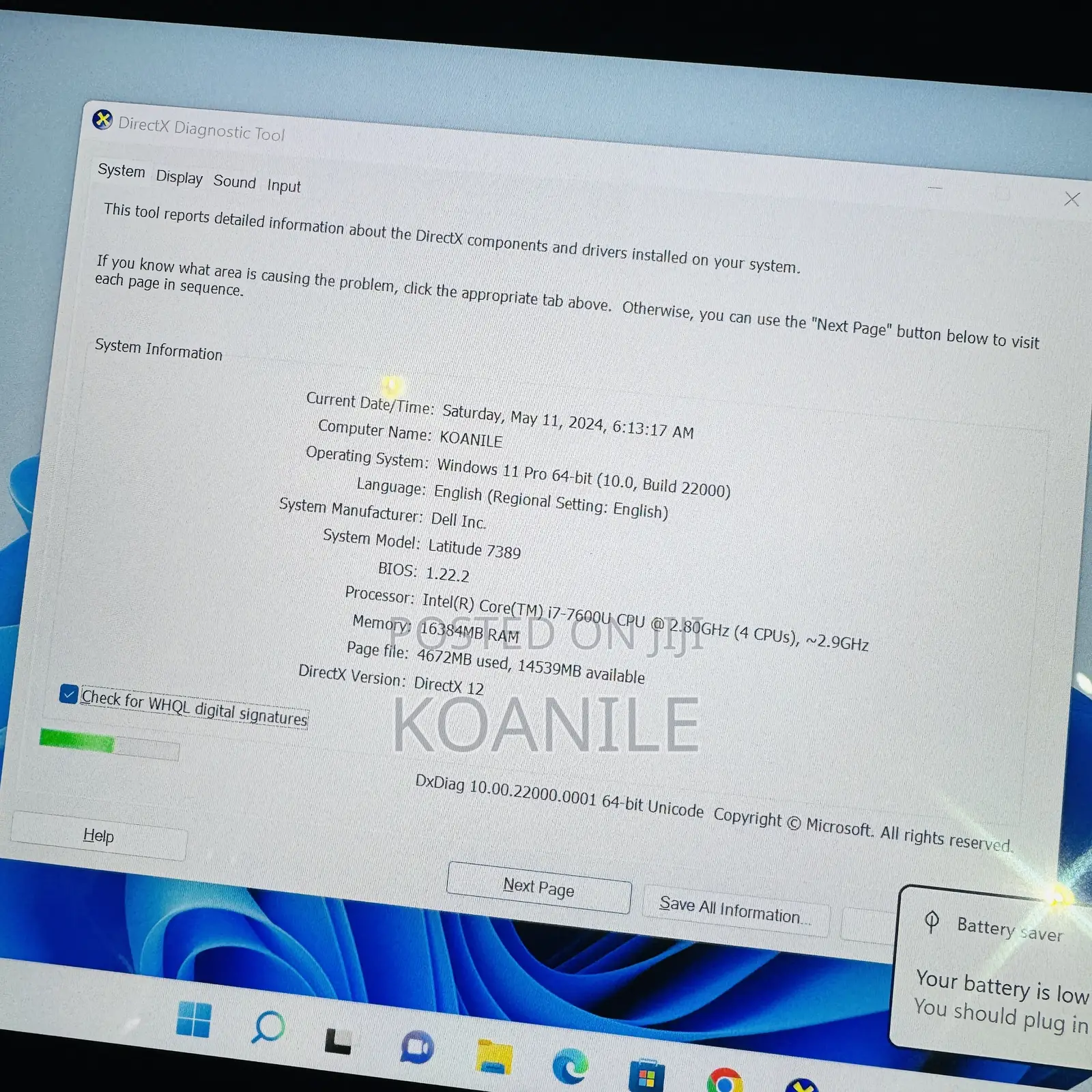 Laptop Dell Latitude 7389 16GB Intel Core i7 SSD 512GB