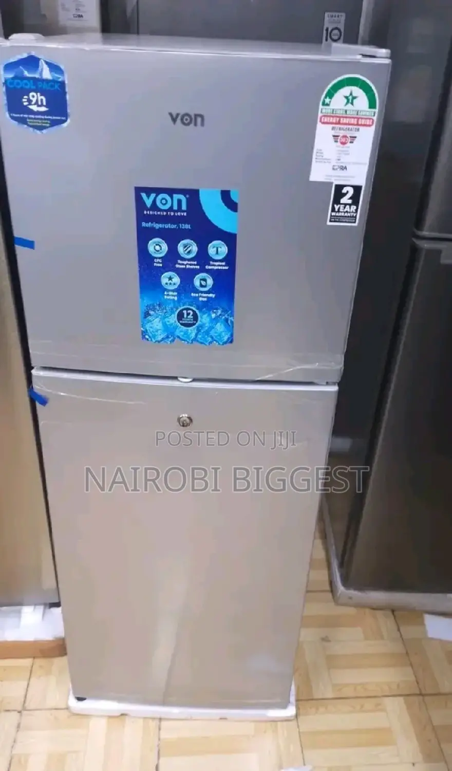 Fridge Von 138litres Double Door Refrigerator