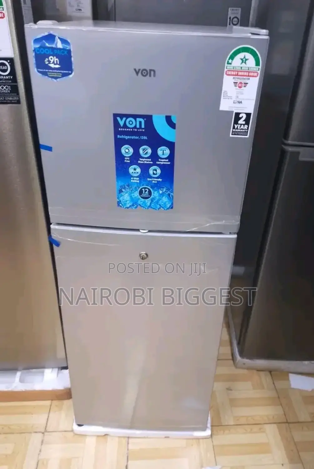 Von 138litres Original Double Door Refrigerator