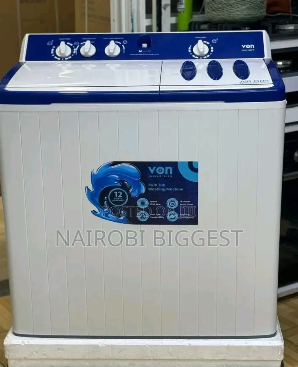 Quality Von 13kg Twin Tub Washing Machine Valw 12 Mfw