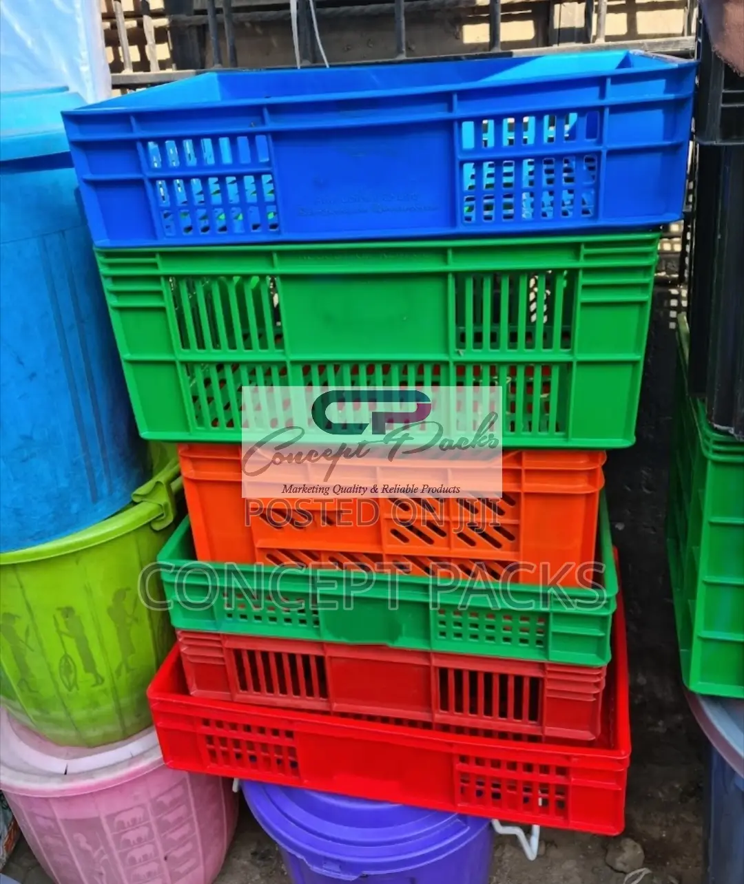 Assorted Plastic Crates.