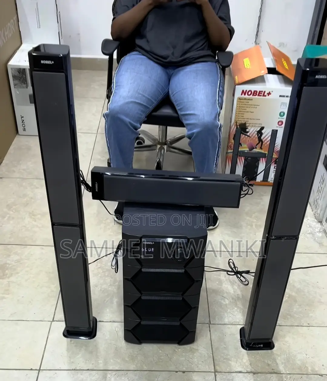 Nobel Nb 2040 Tall Boy Speaker System Bluetooth 55,000w Pmpo