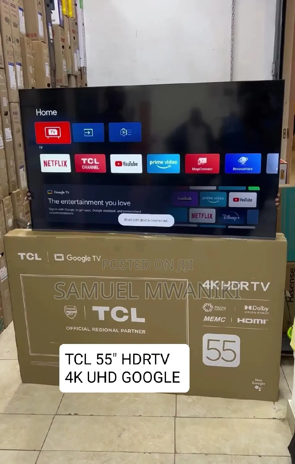 TCL 55” Smart Uhd Frameless Google Tv New 2024 Model