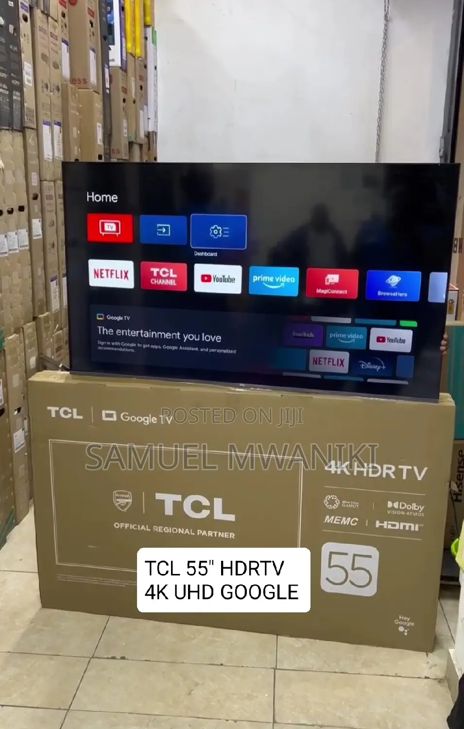 TCL 55” Smart Uhd Frameless Google Tv New 2024 Model