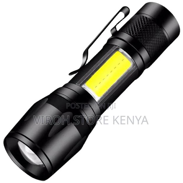 Rechargeable LED Torch With Zoom COB Lighting Pocket Torch