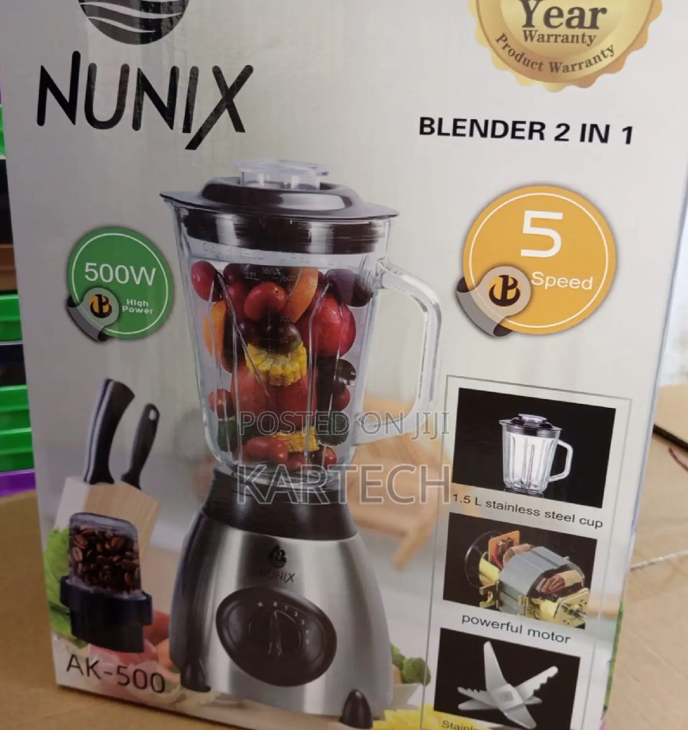 Nunix 2 in 1 AK500 Blender 500W