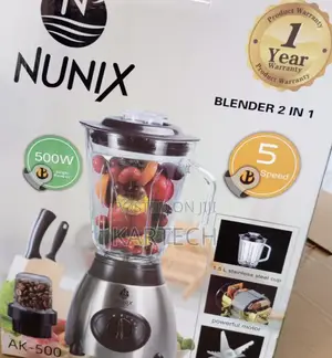 Brand New Nunix AK500 Blender 2 In1 With Glass Jar