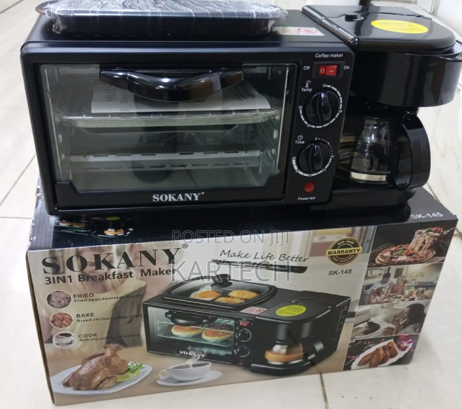 Sokany 3 In1 Fry, Bake and Cook Breakfast Maker -SK145