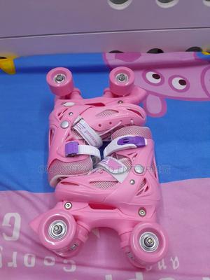 Kids Adjustable Wheel Pink Quad Roller Skates - thumbnail 2