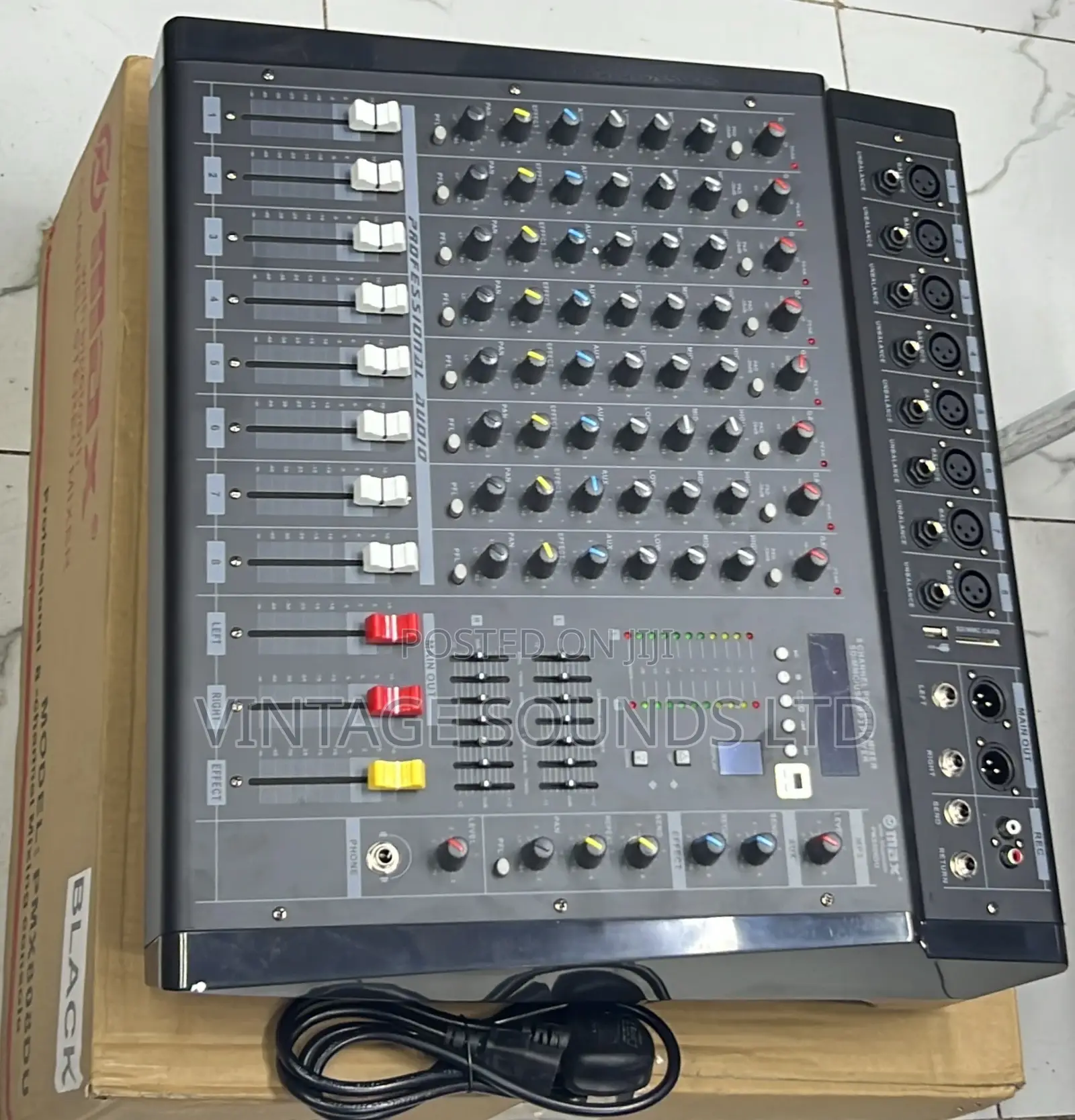 Max 8 Channel Powered Mixer Amplifier W/T Bluetooth USB BK
