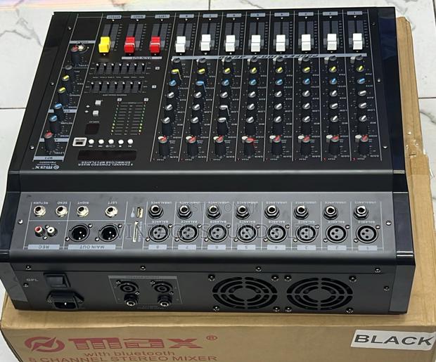 Max 8 Channel Powered Mixer Amplifier W/T Bluetooth USB BK