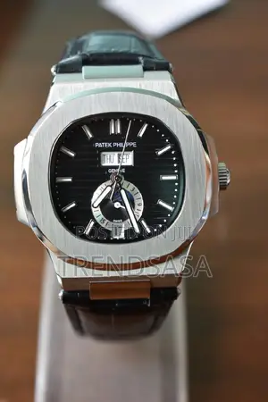 Patek Philippe Nautilus Annual Calendar Black Leather Straps