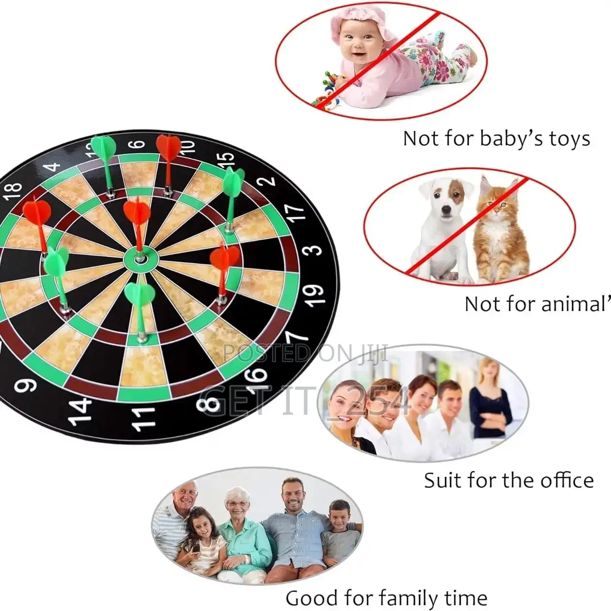 *Magnetic Wall Mounted Dart Board Set, Dart Board and 4 Magn