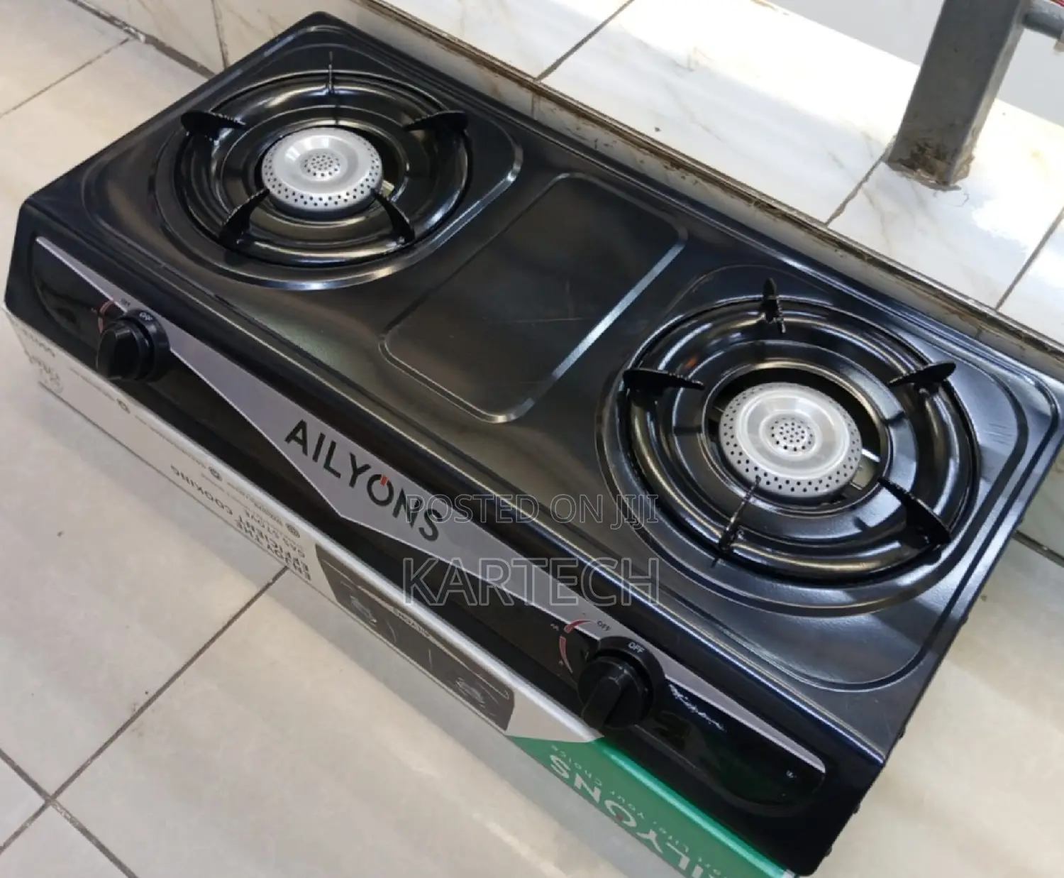 AILYONS GS013-2 Double Burner Gas Cooker Stainless Steel